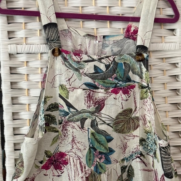 Floral Bibbed Overalls - Picture 2 of 14